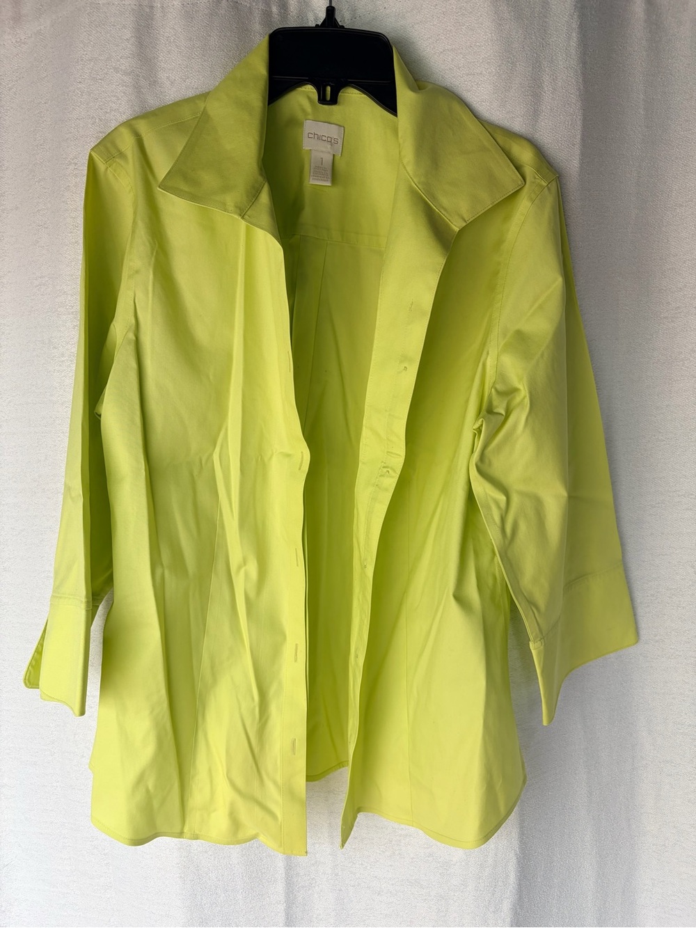Chico's Lime Green Lightweight Shirt Jacket